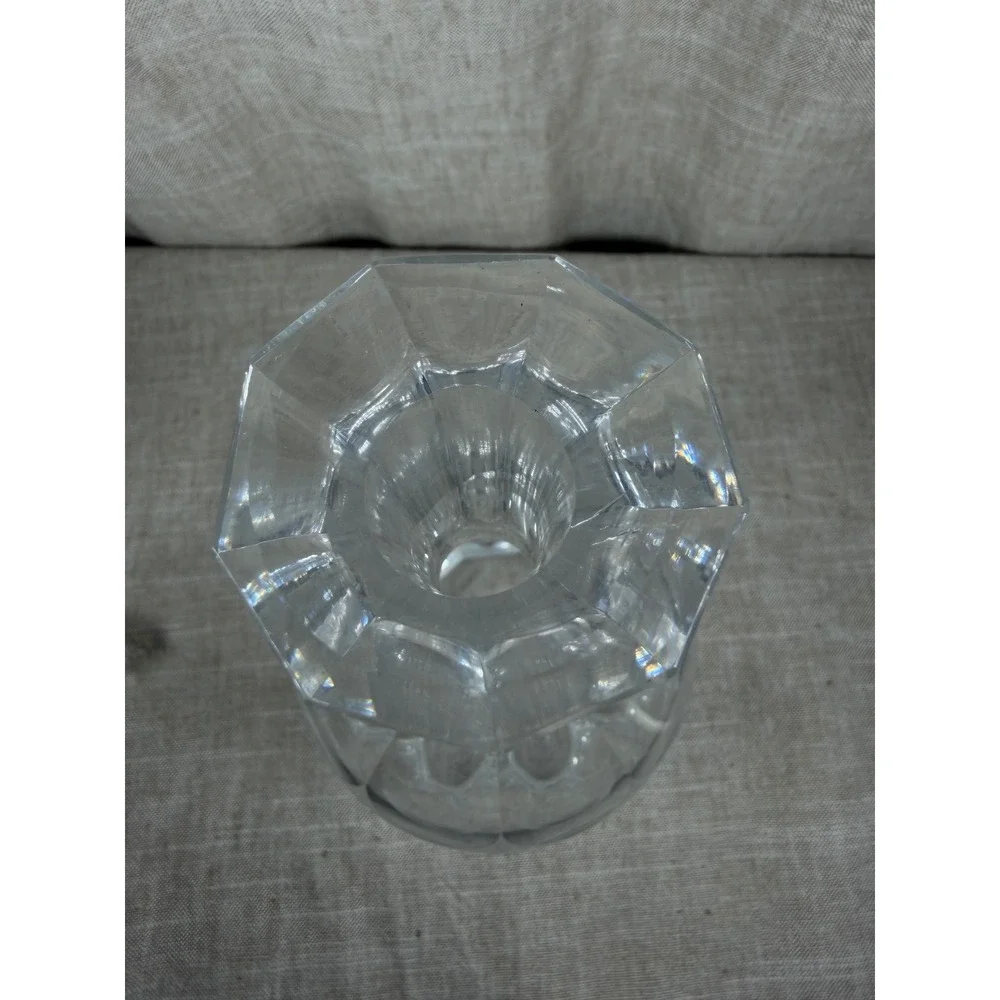 Crystal Glass Decanter Good Vintage Paneled Clear Spirits Bottle with Stopper
